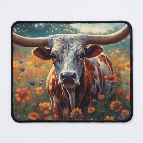 Item preview, Longhorn Cattle In A Field Of Wildflowers 2 designed and sold by Gypsykiss.