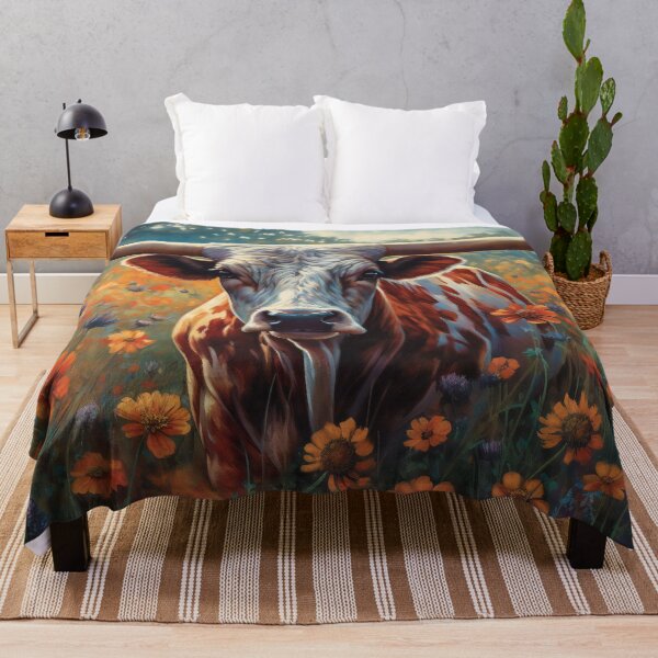 Item preview, Longhorn Cattle In A Field Of Wildflowers 2 designed and sold by Gypsykiss.