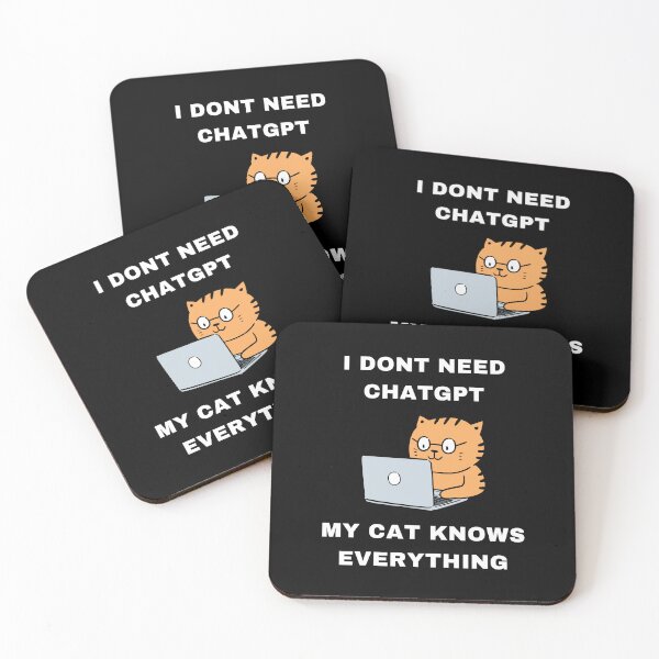 Item preview, Cat GPT Working Ai Cat, Funny Smart Cat Using Computer Design for Cat Lovers and ChatGPT Fans designed and sold by PrintOfi.