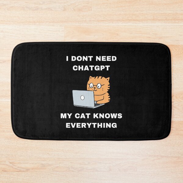 Item preview, Cat GPT Working Ai Cat, Funny Smart Cat Using Computer Design for Cat Lovers and ChatGPT Fans designed and sold by PrintOfi.