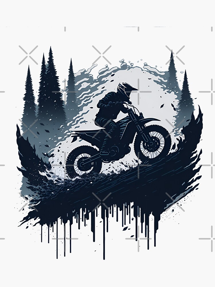 Motorcycle Motocross X Silhouette Black Vector #6 Sticker for Sale by  rockyRG