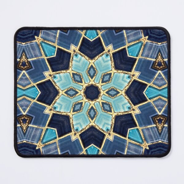 Item preview, Blue Tile and Gold Grout Kaleidoscope Pattern 16 designed and sold by Swabcraft.