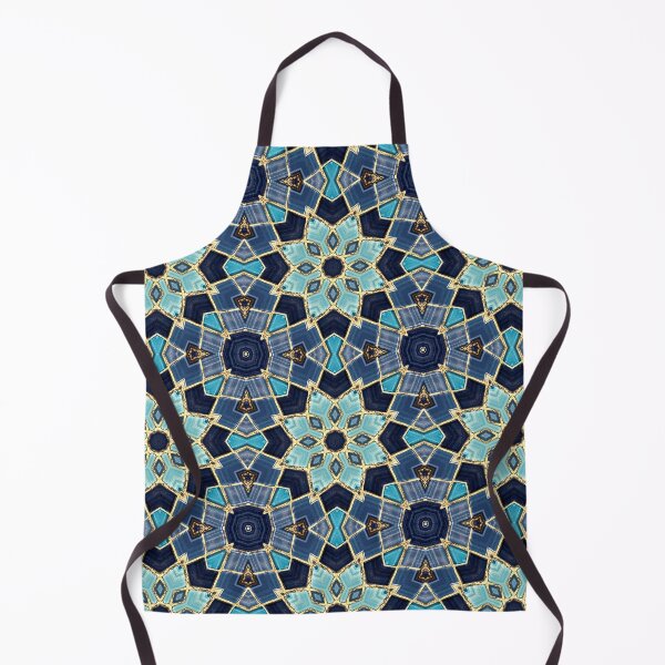 Item preview, Blue Tile and Gold Grout Kaleidoscope Pattern 16 designed and sold by Swabcraft.