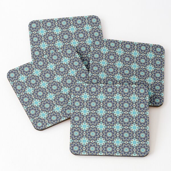 Item preview, Blue Tile and Gold Grout Kaleidoscope Pattern 17 designed and sold by Swabcraft.