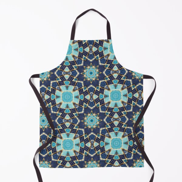 Artikelvorschau, Blue Tile and Gold Grout Kaleidoscope Pattern 17 entworfen und verkauft von Swabcraft.