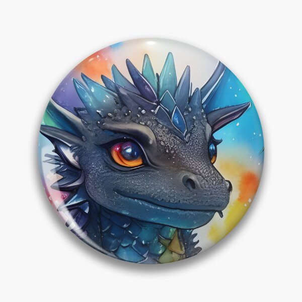 Item preview, Noble Proud and Determined Baby Black Dragon Cute and Adorable Watercolor designed and sold by CGSGraphics.