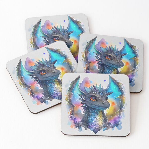 Item preview, Noble Proud and Determined Baby Black Dragon Cute and Adorable Watercolor designed and sold by CGSGraphics.