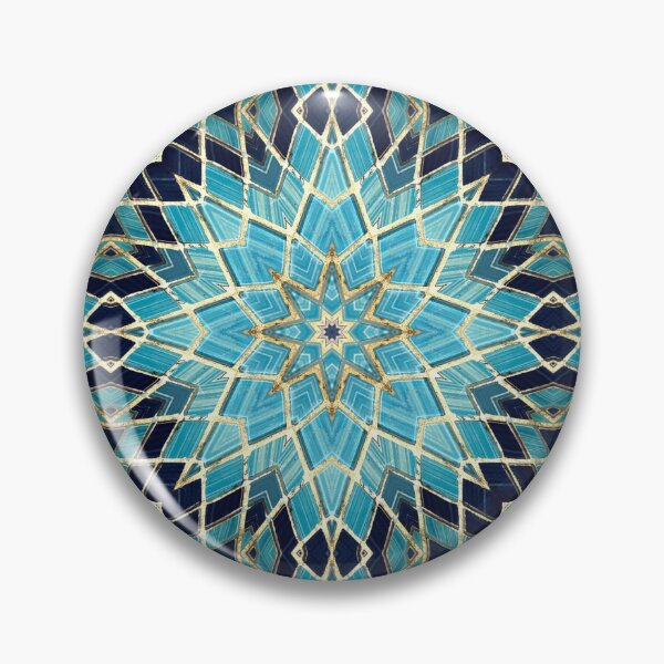Artikelvorschau, Blue Tile and Gold Grout Kaleidoscope Pattern 19 entworfen und verkauft von Swabcraft.
