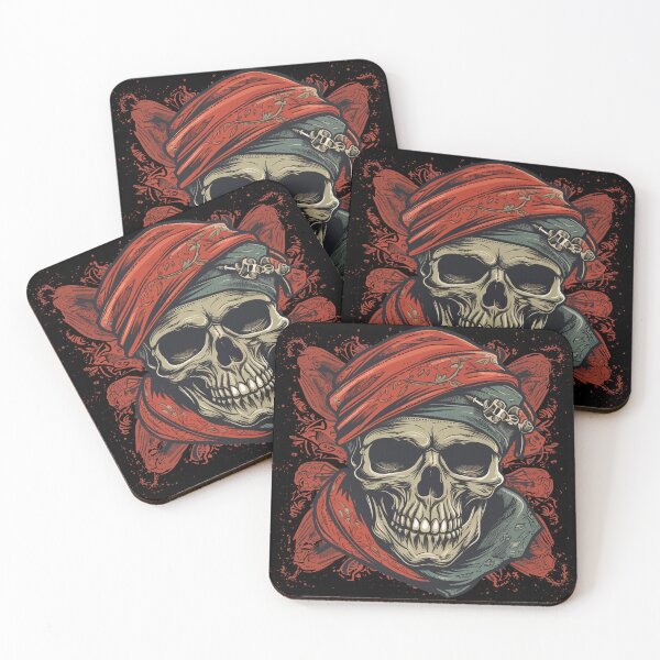Item preview, A skull illustration wearing a bandana designed and sold by Maycon Arts.