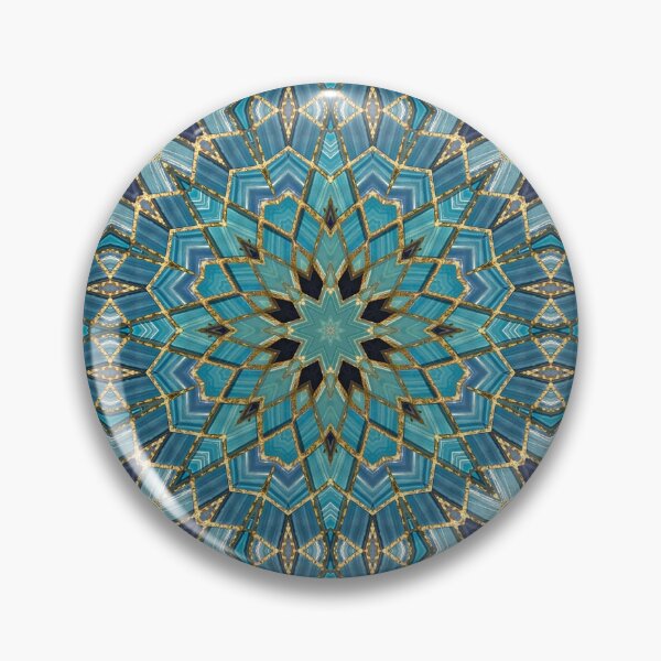 Artikelvorschau, Blue Tile and Gold Grout Kaleidoscope Pattern 21 entworfen und verkauft von Swabcraft.