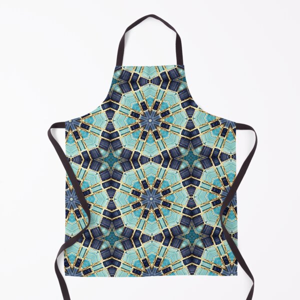 Item preview, Blue Tile and Gold Grout Kaleidoscope Pattern 23 designed and sold by Swabcraft.