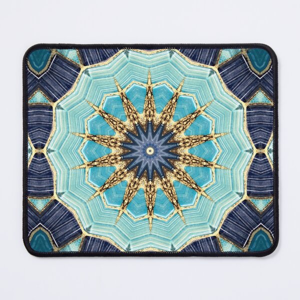 Item preview, Blue Tile and Gold Grout Kaleidoscope Pattern 24 designed and sold by Swabcraft.