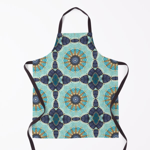 Item preview, Blue Tile and Gold Grout Kaleidoscope Pattern 24 designed and sold by Swabcraft.