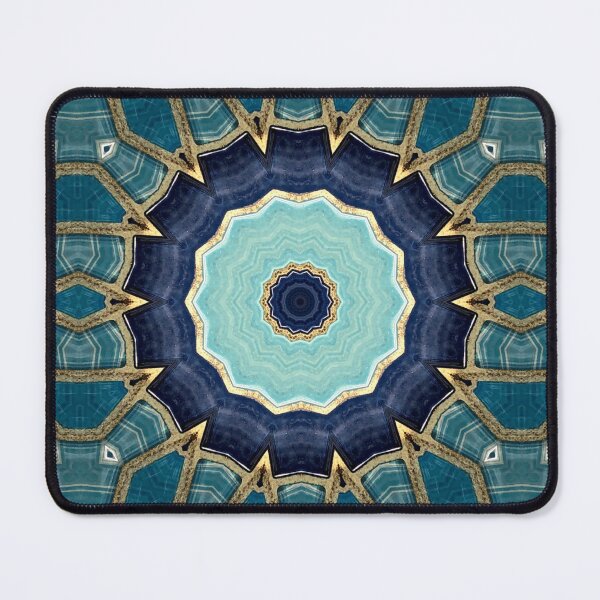 Item preview, Blue Tile and Gold Grout Kaleidoscope Pattern 25 designed and sold by Swabcraft.