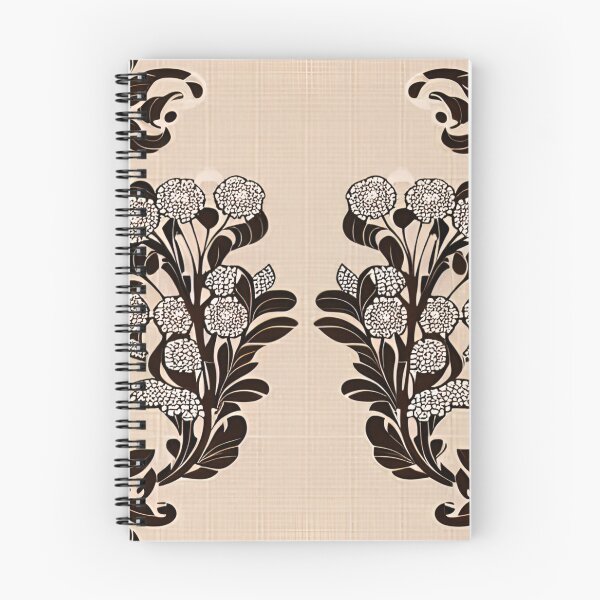 Item preview, Black Floral Motif on Desert Sand designed and sold by rowanlafolle.