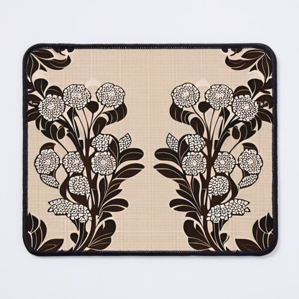 Item preview, Black Floral Motif on Desert Sand designed and sold by rowanlafolle.