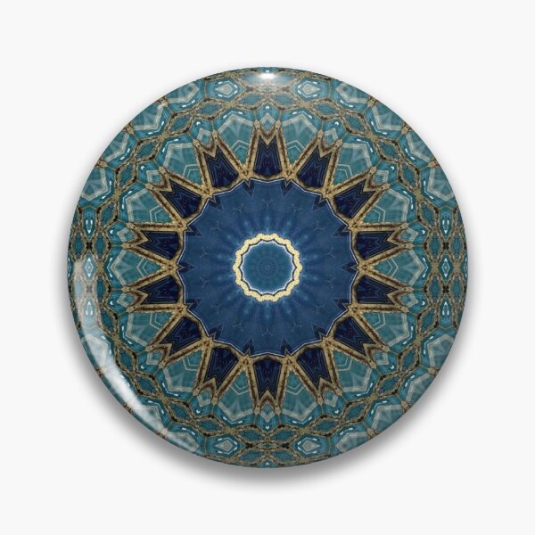 Artikelvorschau, Blue Tile and Gold Grout Kaleidoscope Pattern 26 entworfen und verkauft von Swabcraft.