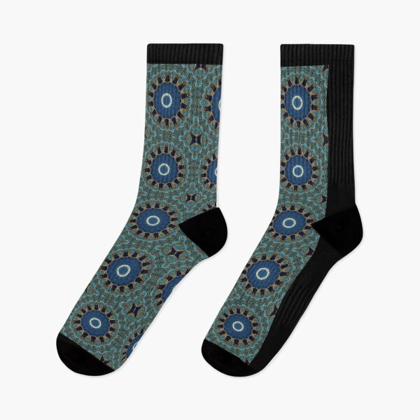 Artikelvorschau, Blue Tile and Gold Grout Kaleidoscope Pattern 26 entworfen und verkauft von Swabcraft.