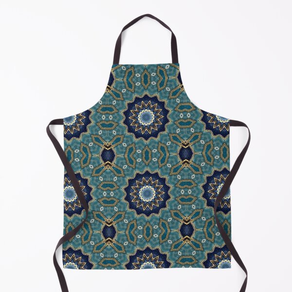 Item preview, Blue Tile and Gold Grout Kaleidoscope Pattern 27 designed and sold by Swabcraft.
