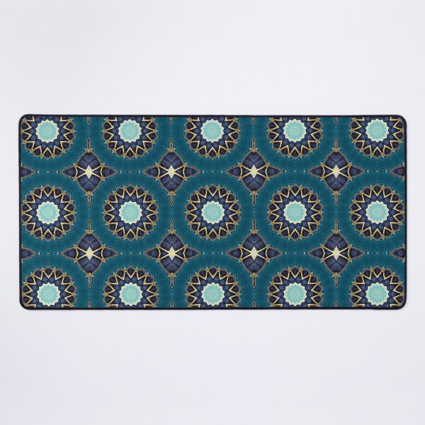 Item preview, Blue Tile and Gold Grout Kaleidoscope Pattern 28 designed and sold by Swabcraft.