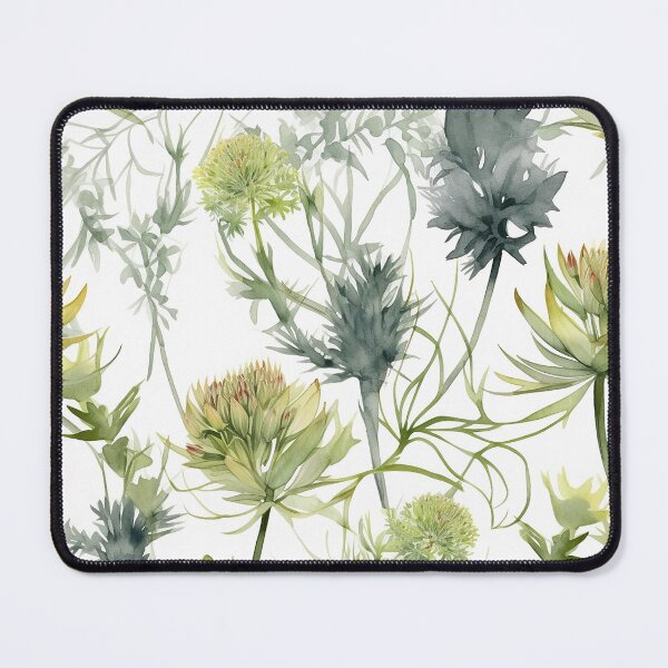 Item preview, Green botanical seamless pattern designed and sold by PolarInk.