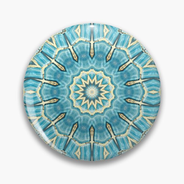 Artikelvorschau, Blue Tile and Gold Grout Kaleidoscope Pattern 30 entworfen und verkauft von Swabcraft.