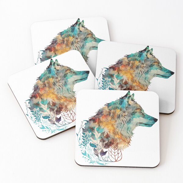 Item preview, A Bohemian Watercolor of a Wolf - Boho Animals designed and sold by GVRDesign.