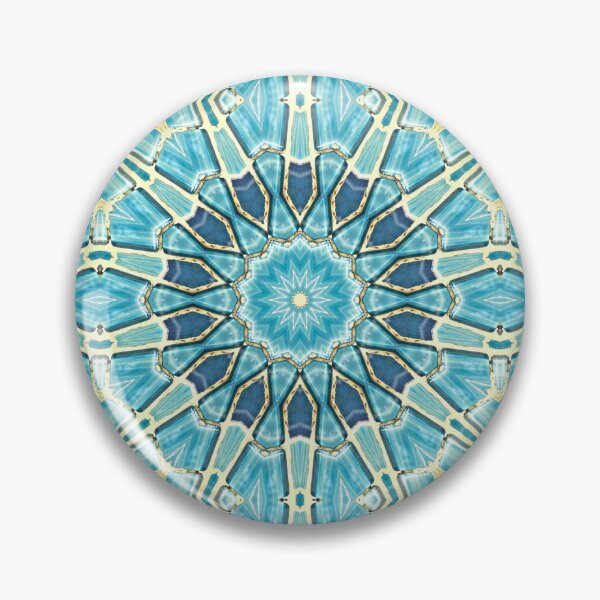 Artikelvorschau, Blue Tile and Gold Grout Kaleidoscope Pattern 31 entworfen und verkauft von Swabcraft.
