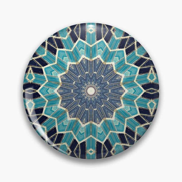 Artikelvorschau, Blue Tile and Gold Grout Kaleidoscope Pattern 33 entworfen und verkauft von Swabcraft.