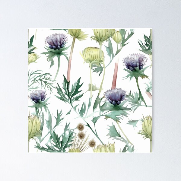 Item preview, Patrón botánico de flores designed and sold by PolarInk.