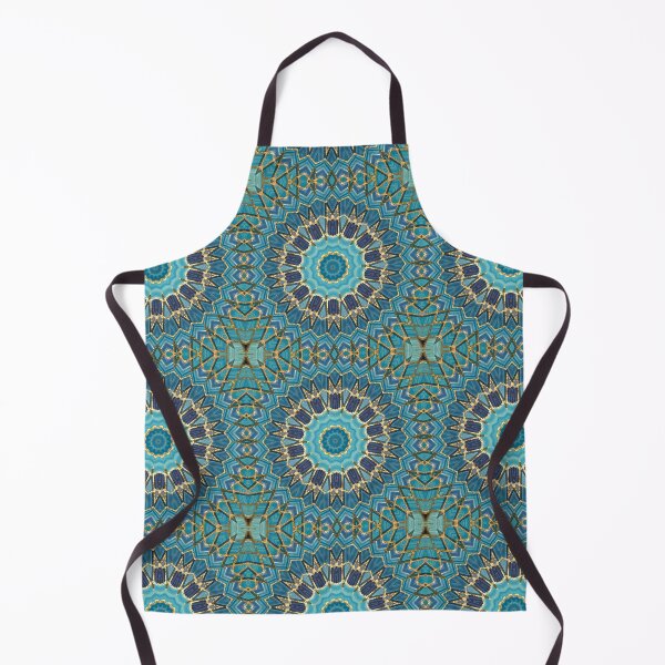 Item preview, Blue Tile and Gold Grout Kaleidoscope Pattern 35 designed and sold by Swabcraft.