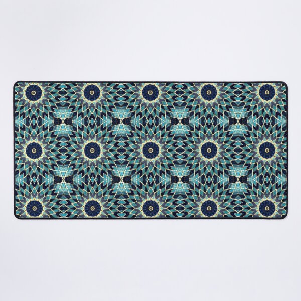 Item preview, Blue Tile and Gold Grout Kaleidoscope Pattern 36 designed and sold by Swabcraft.