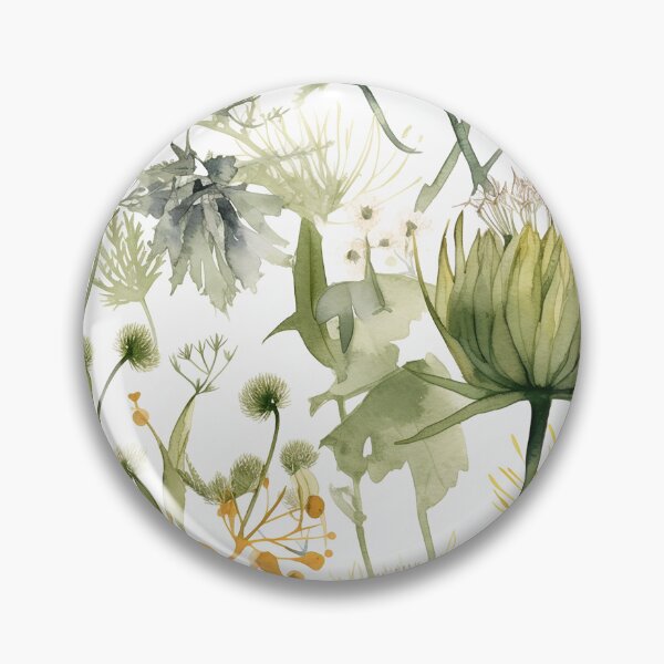 Item preview, Botanical green pattern print designed and sold by PolarInk.