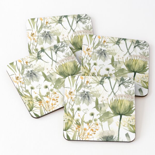 Item preview, Botanical green pattern print designed and sold by PolarInk.