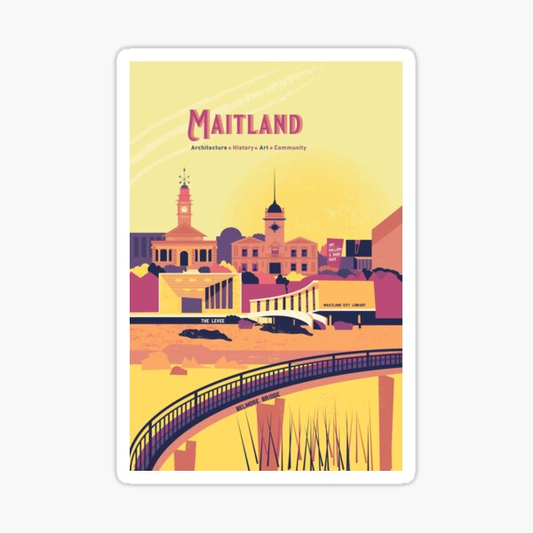 Item preview, Retro poster for Maitland, Hunter Valley NSW  designed and sold by BlackDogArtists.