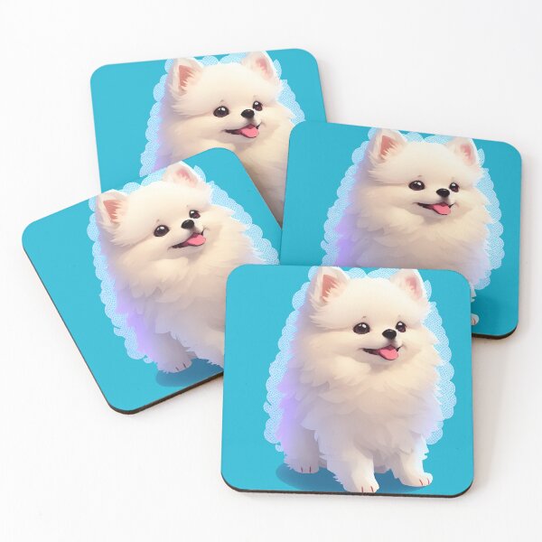 Item preview, kawaii white Pomeranian  designed and sold by VintageVib.