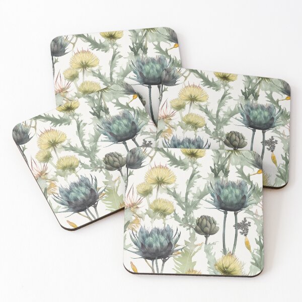 Item preview, Botanical green flowers pattern designed and sold by PolarInk.