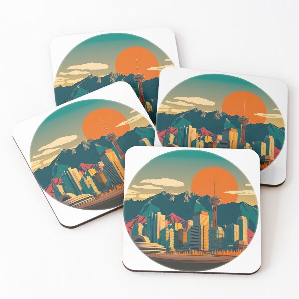 Item preview, Anime Style Calgary AB Canada Skyline Sunset Horizon designed and sold by ImaginePrintsHQ.