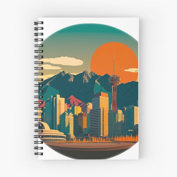 Item preview, Anime Style Calgary AB Canada Skyline Sunset Horizon designed and sold by ImaginePrintsHQ.