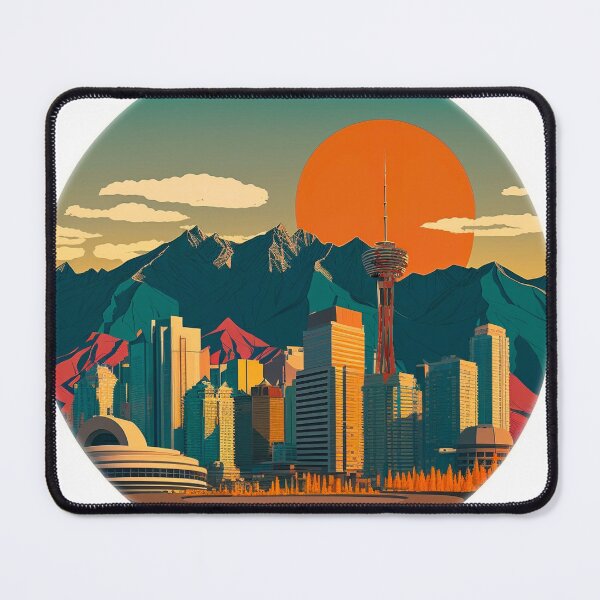 Item preview, Anime Style Calgary AB Canada Skyline Sunset Horizon designed and sold by ImaginePrintsHQ.