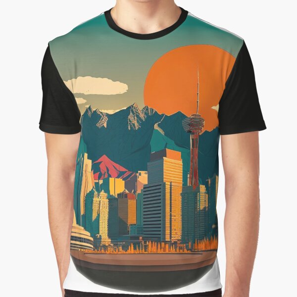 Artikel-Vorschau von Anime-Stil Calgary AB Kanada Skyline Sonnenuntergang Horizont, designt und verkauft von ImaginePrintsHQ.