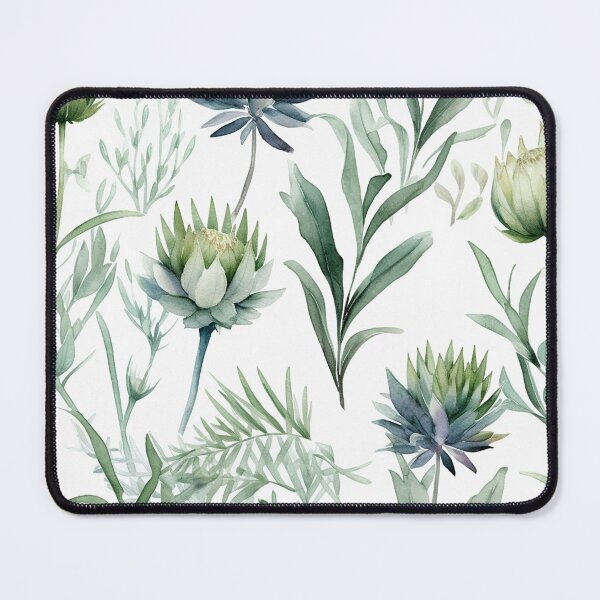 Item preview, Botanical green flower pattern designed and sold by PolarInk.