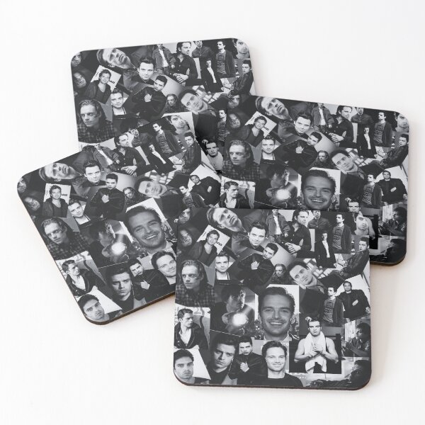 Item preview, Sebastian Stan Assorted Collage - Black and White Version designed and sold by CollageHeaven.