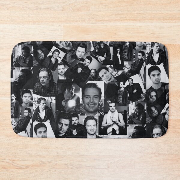 Item preview, Sebastian Stan Assorted Collage - Black and White Version designed and sold by CollageHeaven.