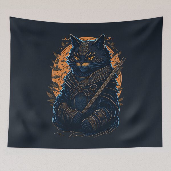 Item preview, Anthropomorphic Samurai Cat designed and sold by entwithanaxe.