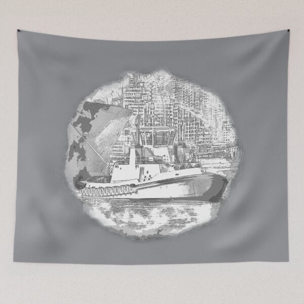 Item preview, Tug working in Seattle Harder Sketch Design designed and sold by Jason Mosley.