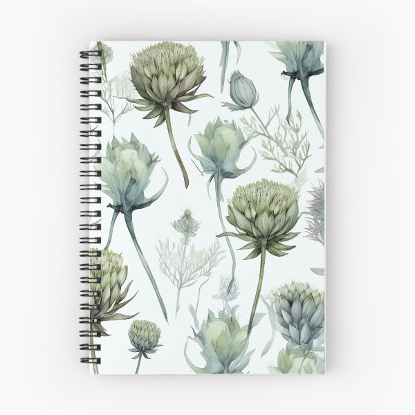 Item preview, Botanical green flower print seamless designed and sold by PolarInk.