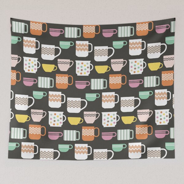 Item preview, Pretty mug cups - dark gray designed and sold by LaBelleMaison.