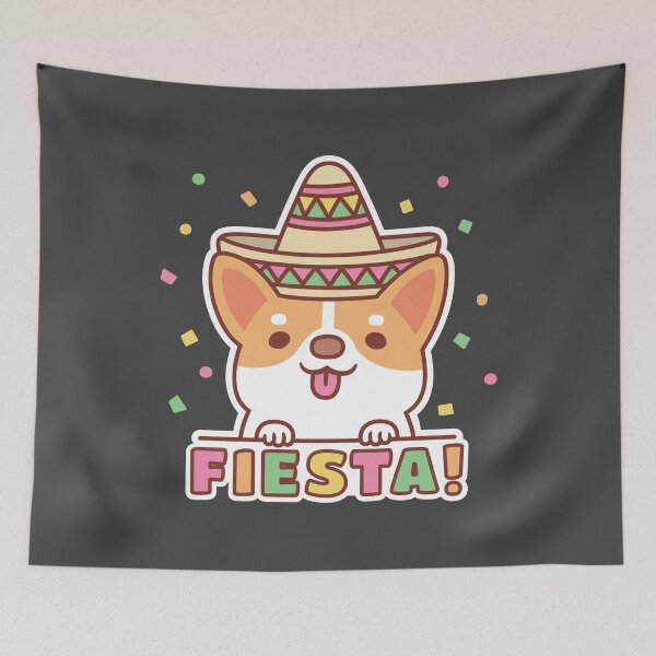 Item preview, Cute Corgi Puppy Enjoying A Fiesta designed and sold by rustydoodle.