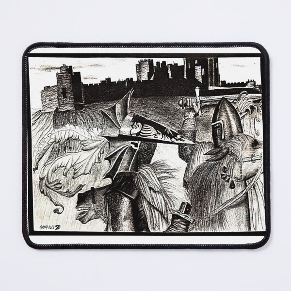 Item preview, Knights fighting with swords on horseback by castle designed and sold by Gregory Kuld.